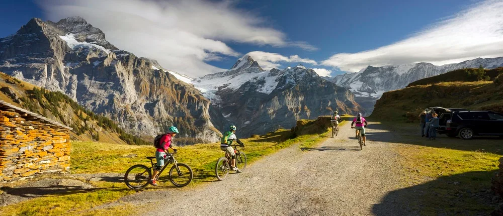 Cycling routes scenic views French Alps La Giettaz mountain biking